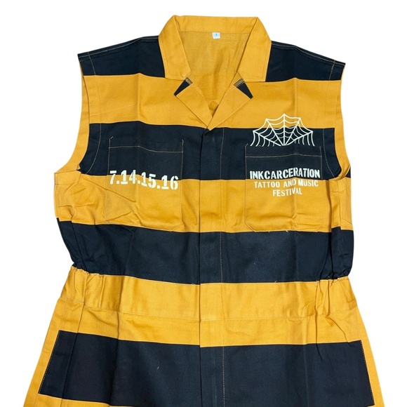 Inkcarceration Music & Tattoo Festival Concert Jail Jumpsuit Halloween Costume S - Picture 7 of 16